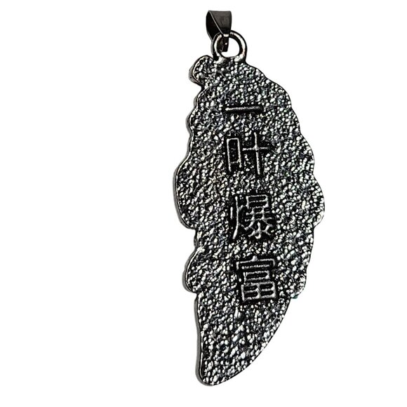 Tropical Rainbow Leaf Pendant Chinese Characters Boho Nature Fashion Jewelry - Picture 2 of 4